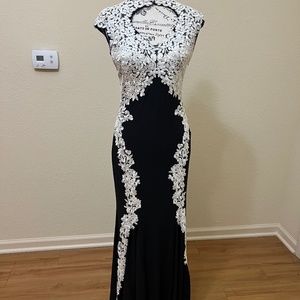 Black with White lace detail